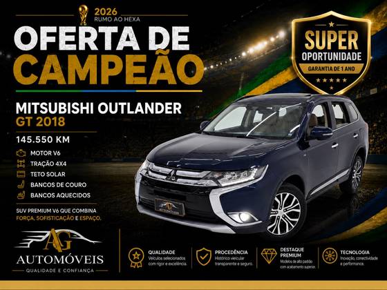 MITSUBISHI OUTLANDER 3.0 GT 4X4 V6 24V GASOLINA 4P AUTOMÁTICO MITSUBISHI OUTLANDER 3.0 GT 4X4 V6 24V GASOLINA 4P AUTOMÁTICO